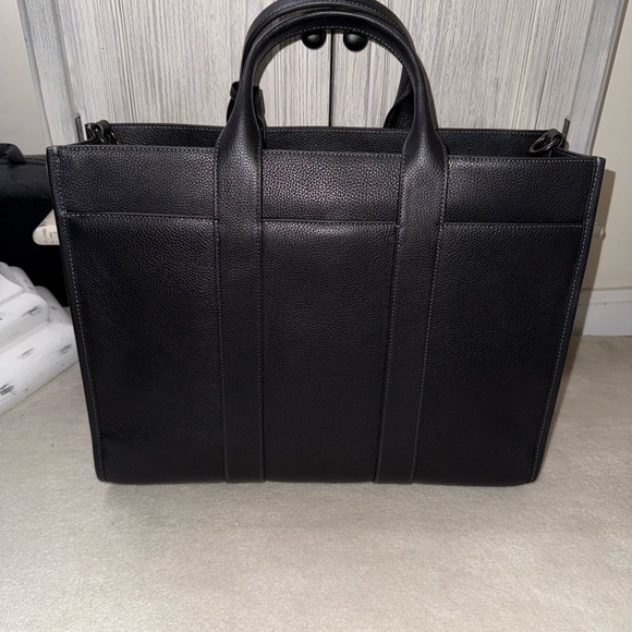 Coach Black Briefcase with Textured Leather and Structured Design - Picture 1 of 6